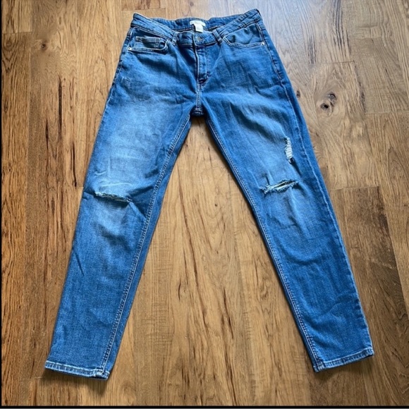 H&M Denim - H&M Ripped Mom Jeans